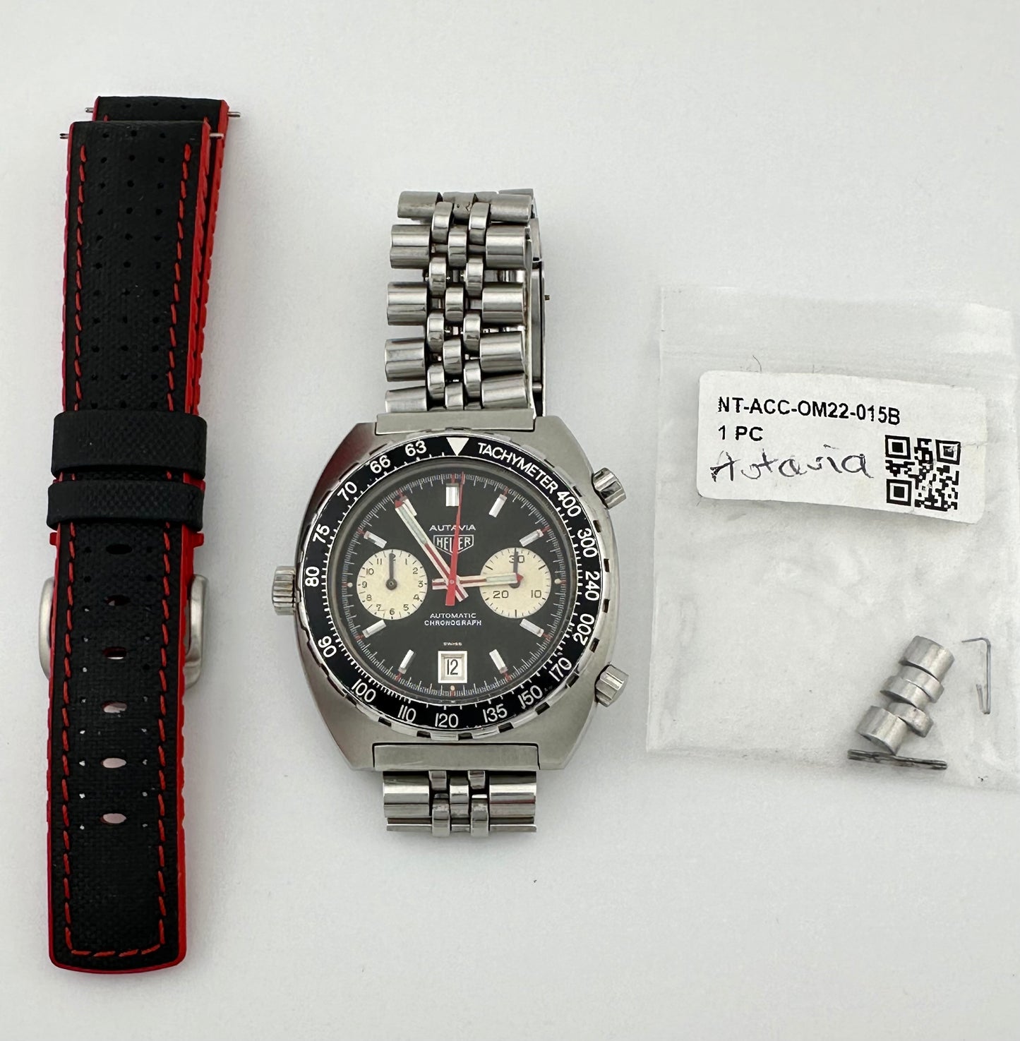 Vintage Heuer Autavia 11063V Mens Watch Reverse Panda