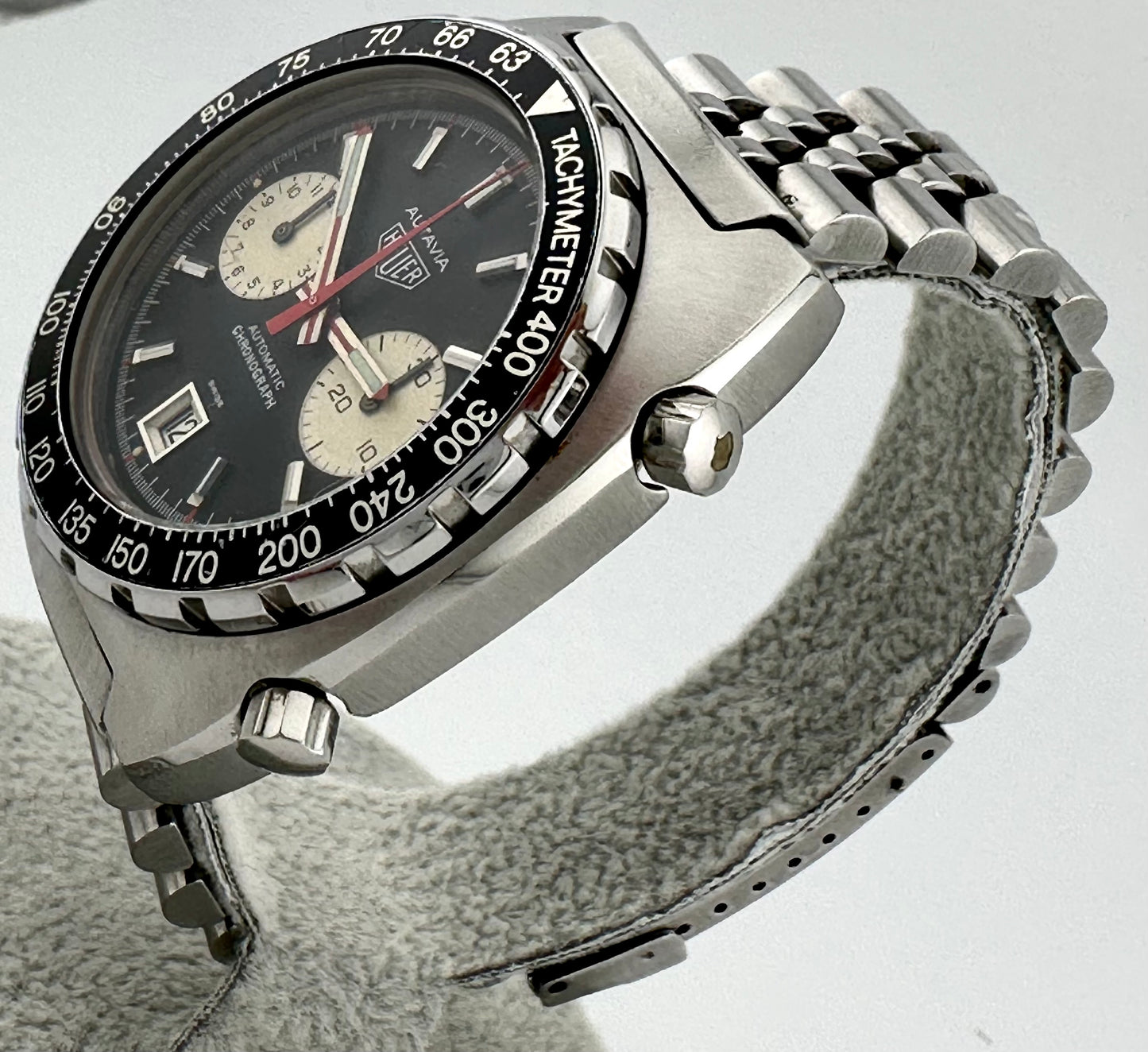 Vintage Heuer Autavia 11063V Mens Watch Reverse Panda
