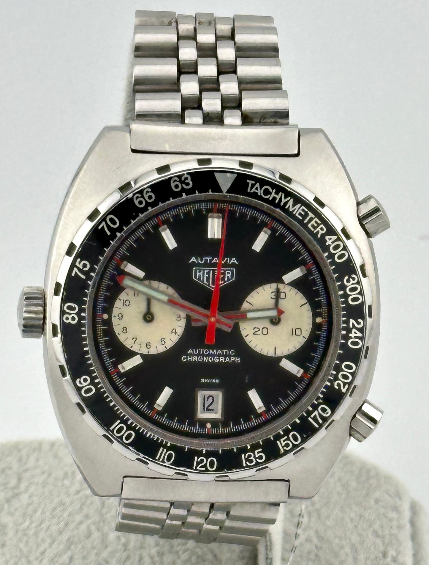 Vintage Heuer Autavia 11063V Mens Watch Reverse Panda
