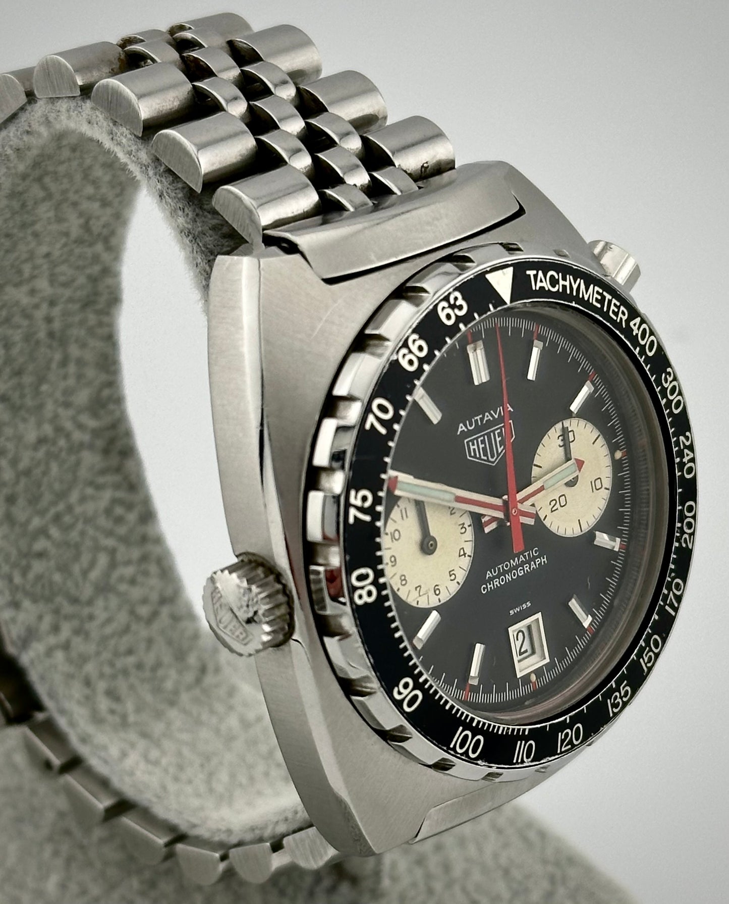 Vintage Heuer Autavia 11063V Mens Watch Reverse Panda