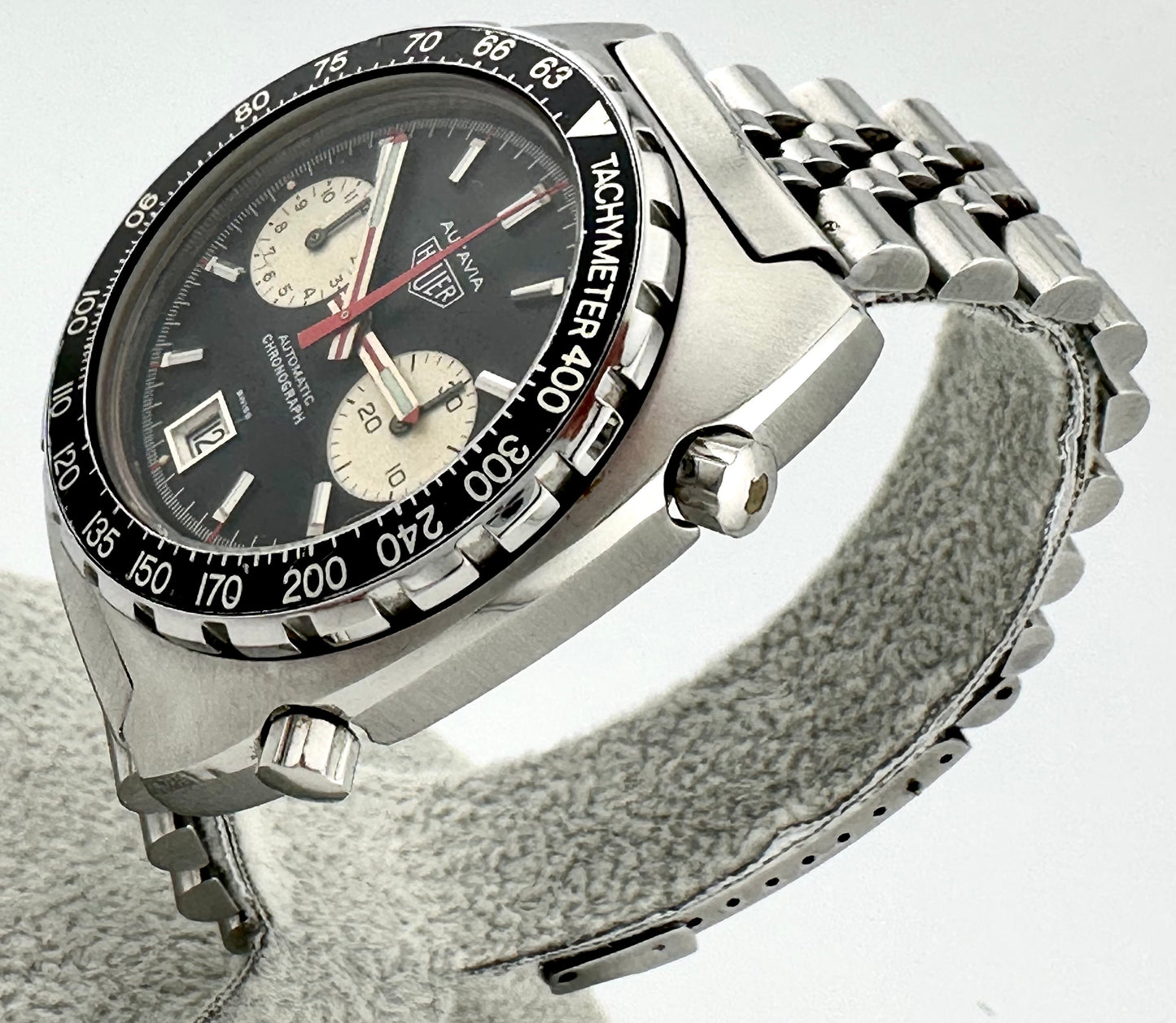 Vintage Heuer Autavia 11063V Mens Watch Reverse Panda