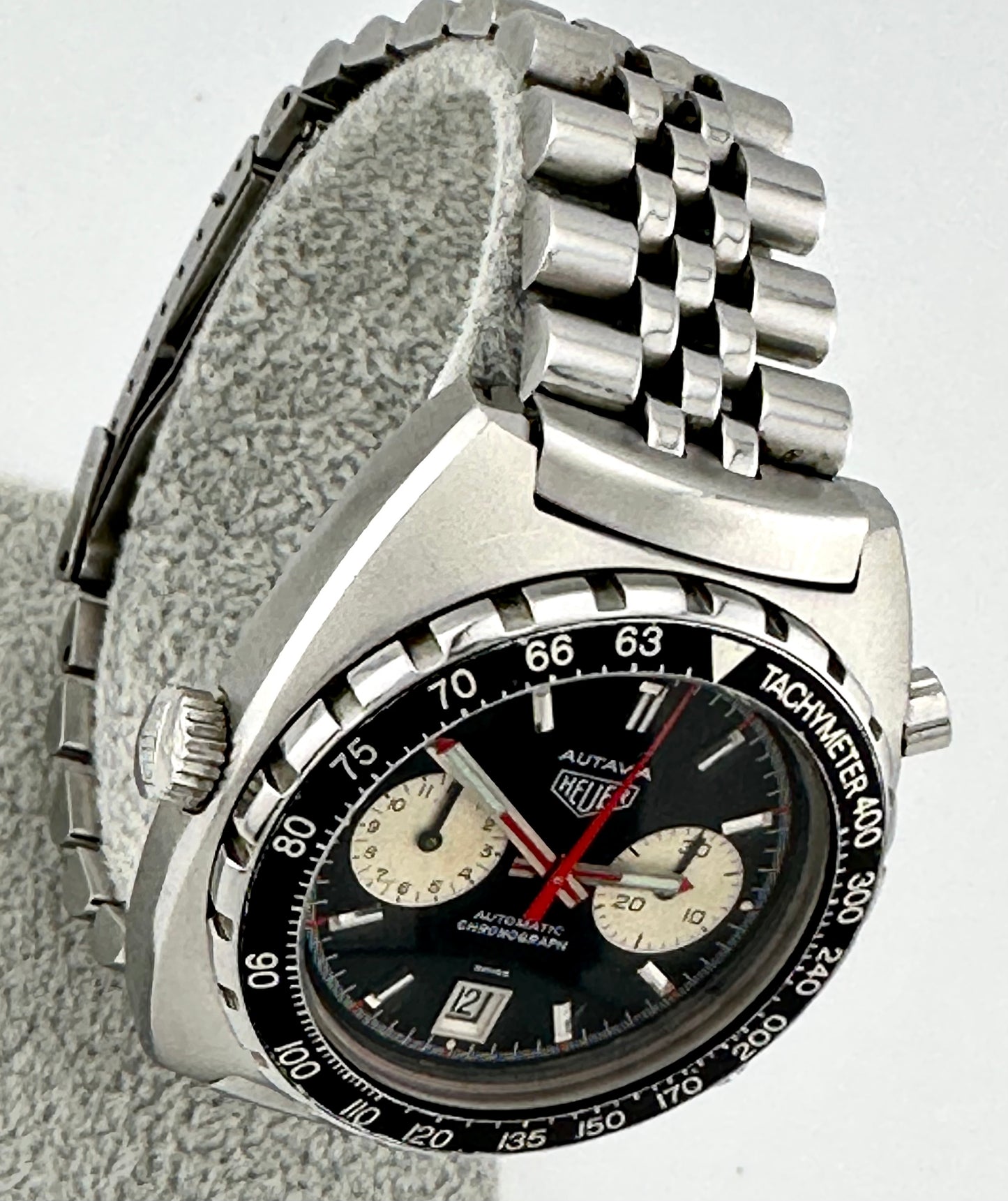 Vintage Heuer Autavia 11063V Mens Watch Reverse Panda