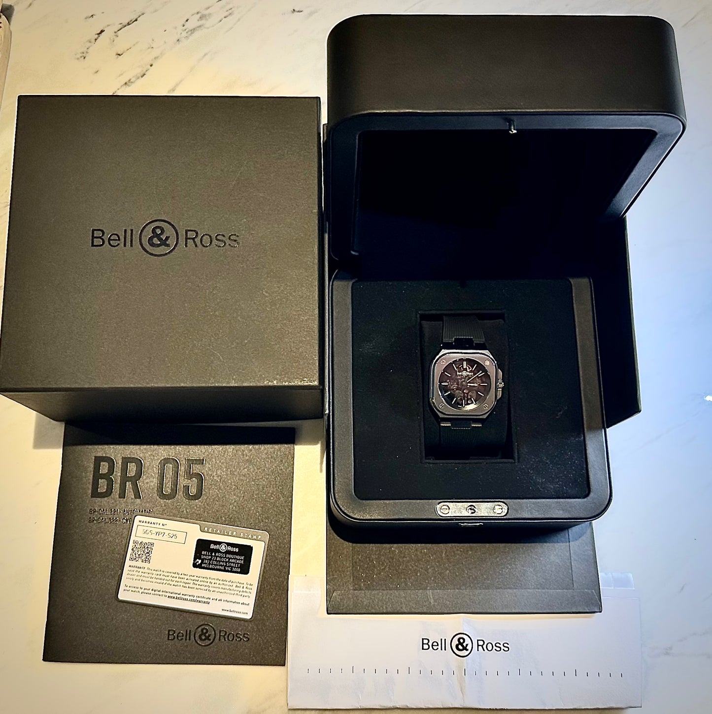 Bell & Ross BR 05 SKELETON NIGHTLUM 40mm Mens Watch Full Set
